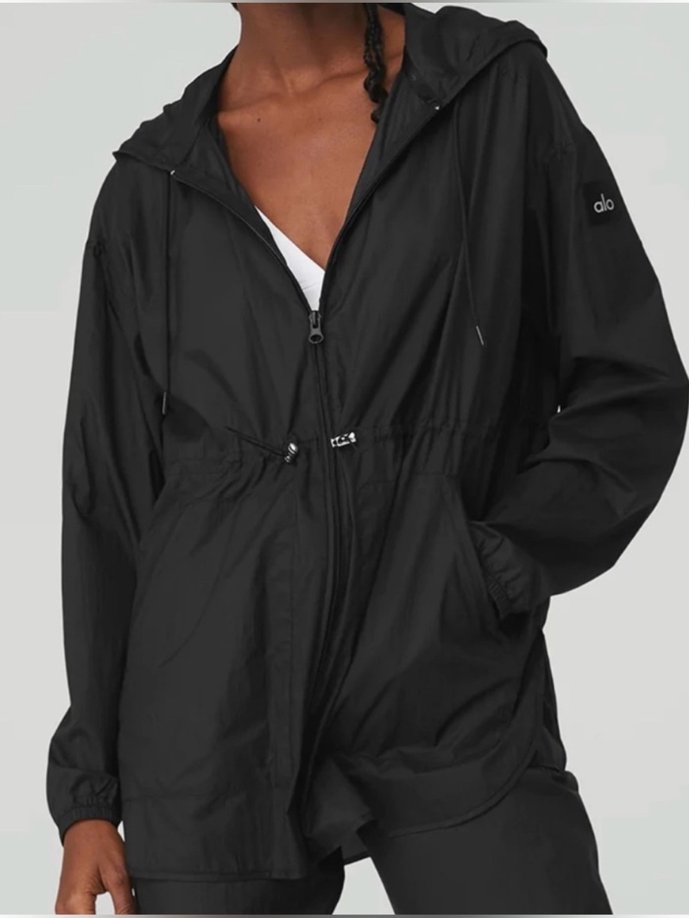 Alo Yoga Cloud Nine Sheer Jacket Black Medium